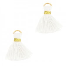 Quaste Ibiza Style 1.5cm Gold-white